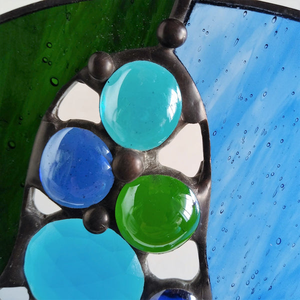 BUBBLES ROUNDEL - Blue/Aqua/Forest Green